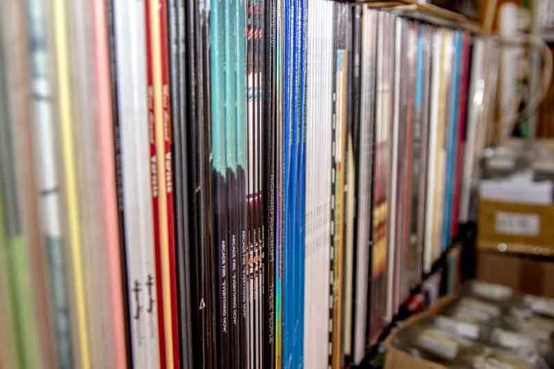 View of a shop with vinyl collection