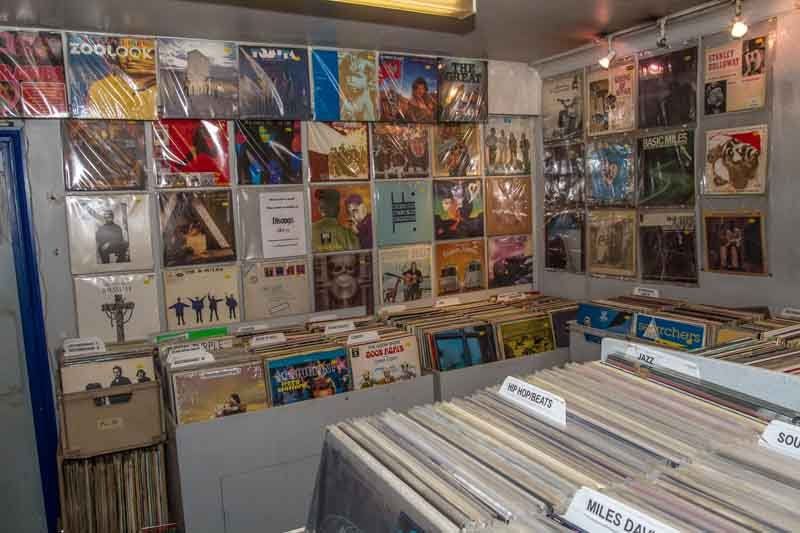View of a shop with CD & vinyl collection