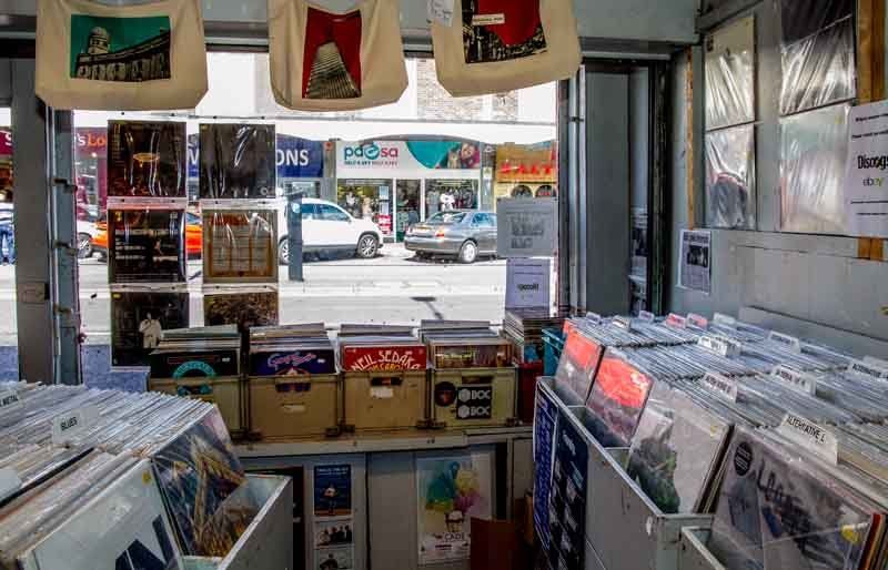 View of a shop with CD & vinyl collection