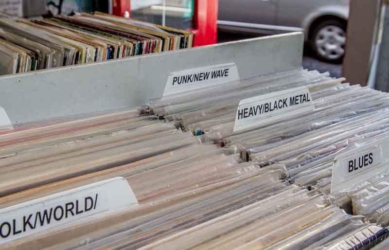 View of a shop with CD & vinyl collection