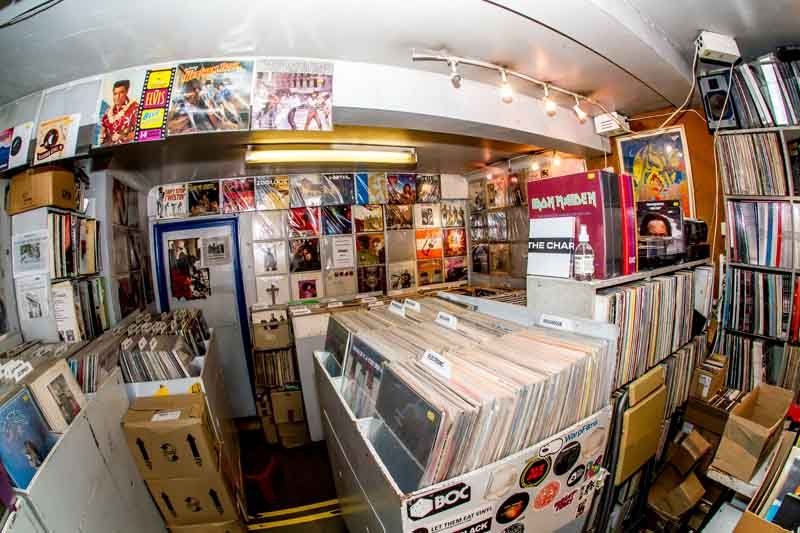 View of a shop with CD & vinyl collection