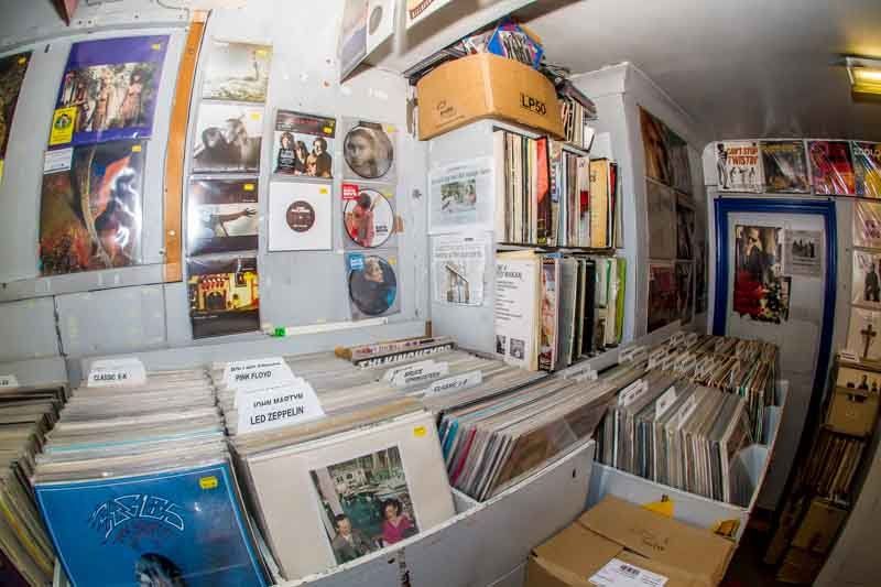View of a shop with CD & vinyl collection