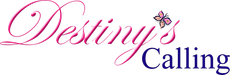 The logo for destiny 's calling has a butterfly on it.