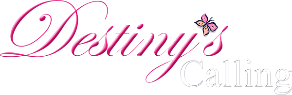 The logo for destiny 's calling has a butterfly on it.