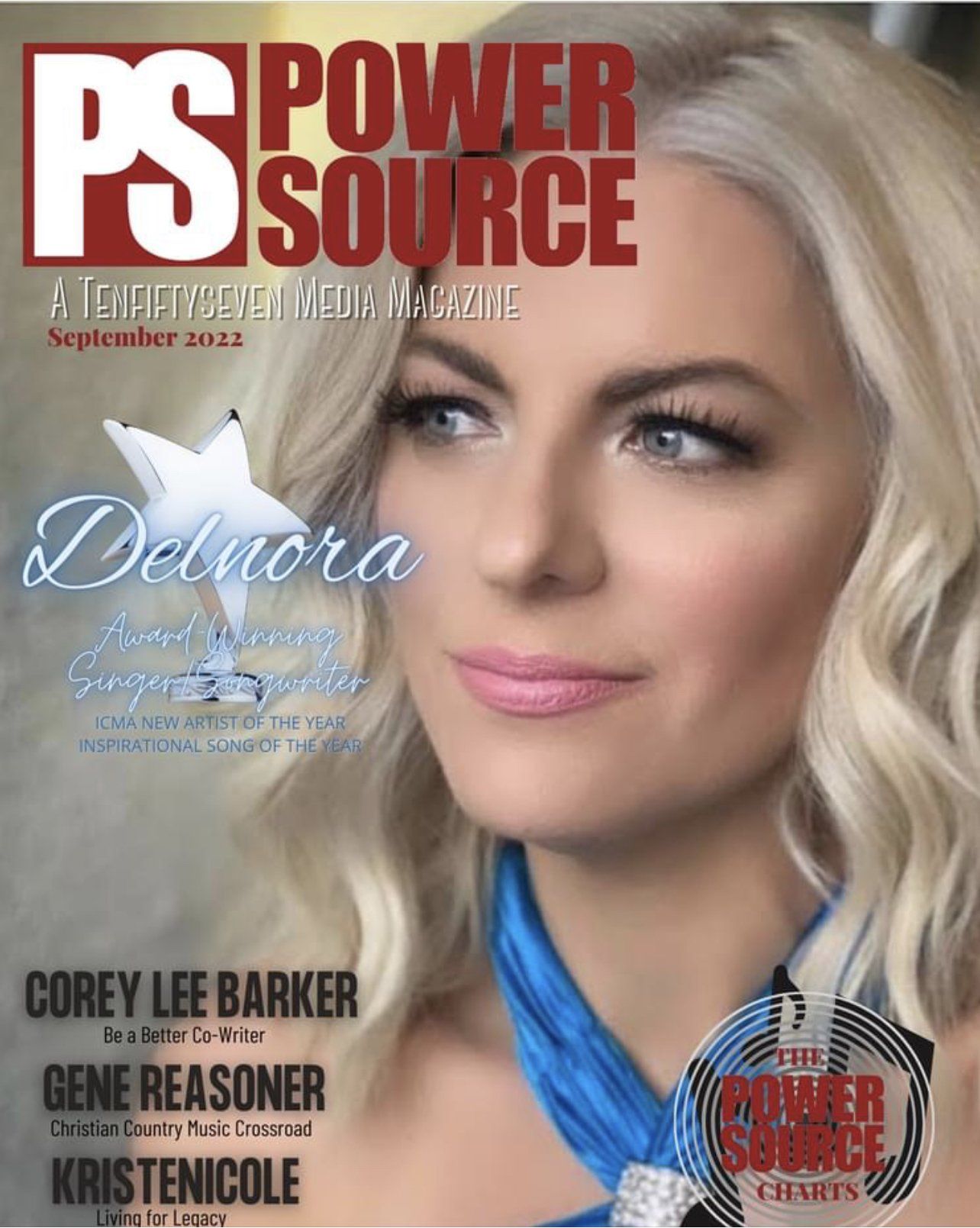 A woman is on the cover of a power source magazine.