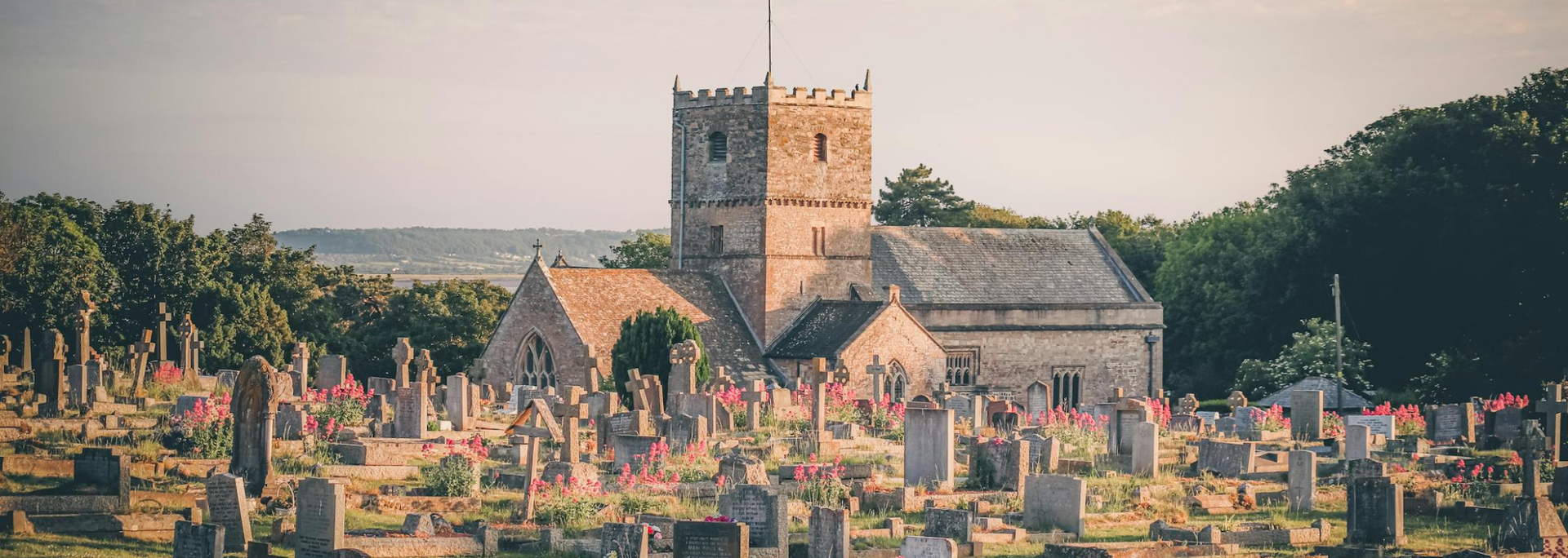 Picture of a churchyard. Picture of a churchyard.