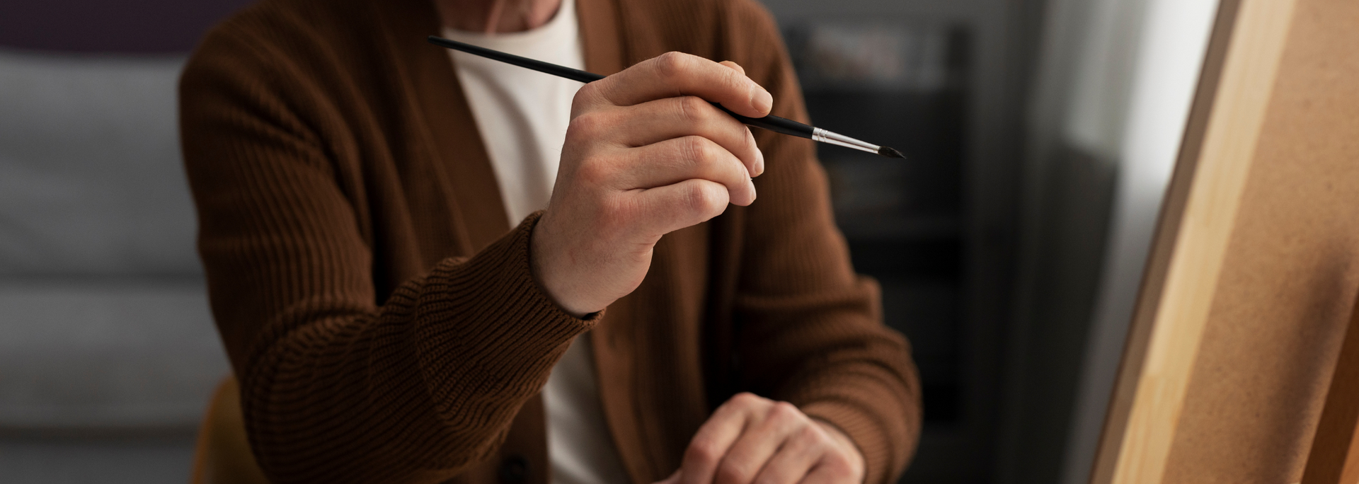 Picture of a person painting. Picture of a person painting.