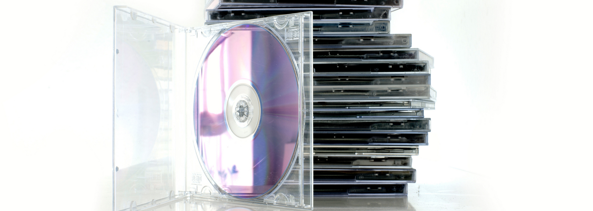 Picture of a stack of CDs. Picture of a stack of CDs.