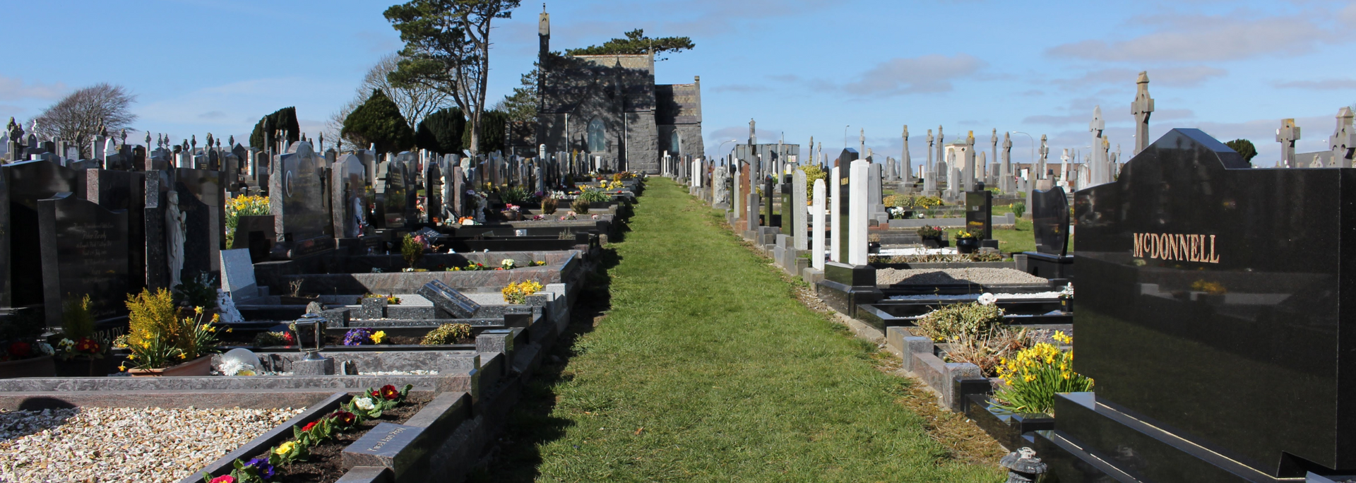 Picture of a modern cemetery.