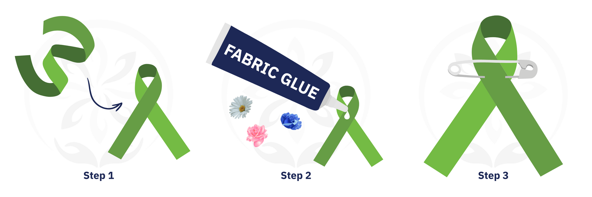 Picture of ribbon steps. 