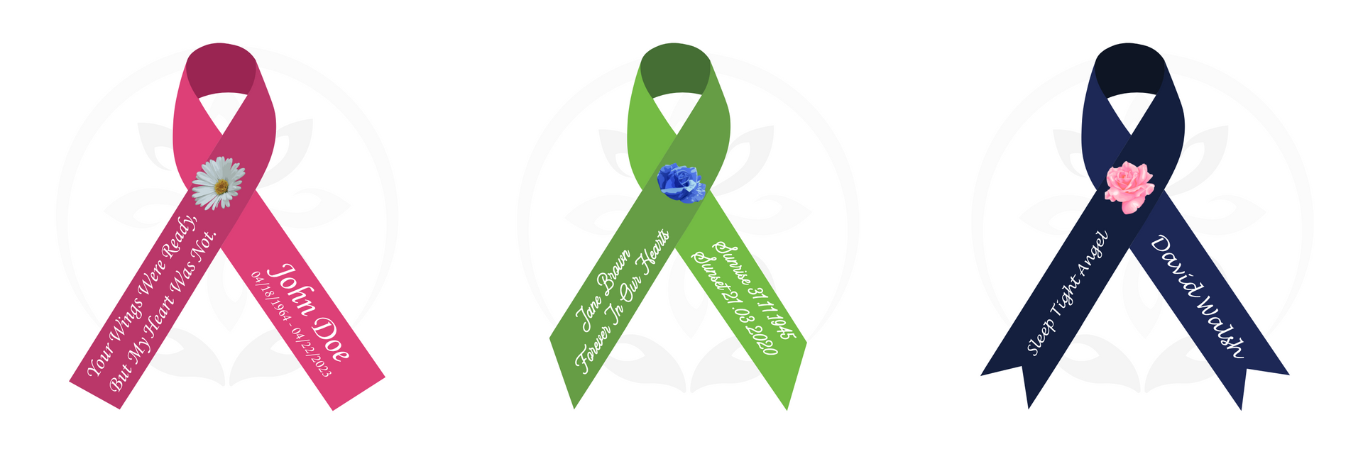 Picture of ribbon styles. 