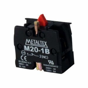 Um switch metaltex m20-1b com um botão vermelho