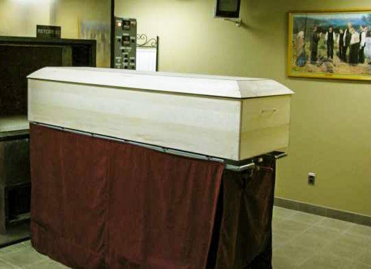 funeral centre white casket