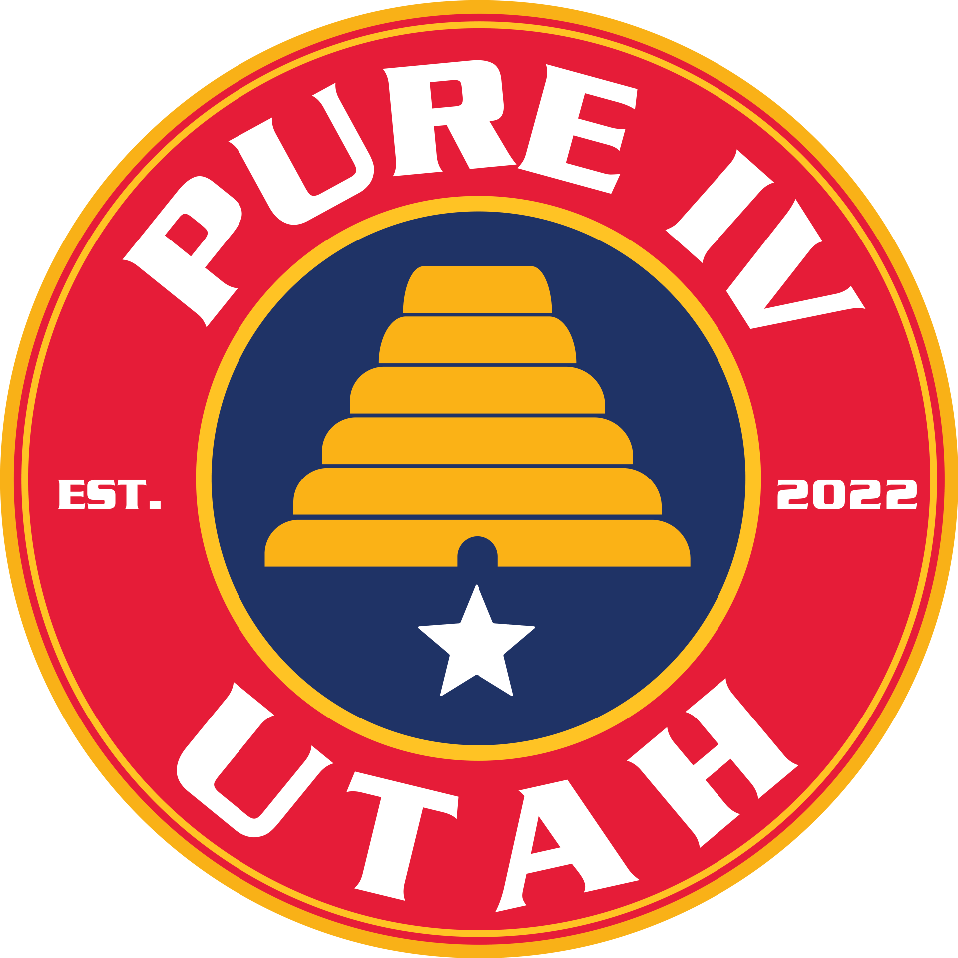 A pure iv utah logo with a beehive in the center