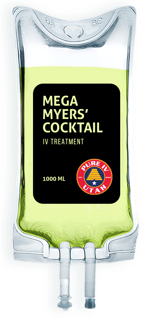 A bag that says mega myers cocktail on it