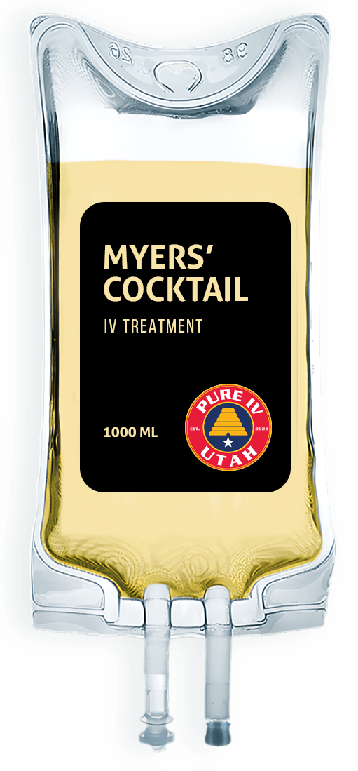 A bag of myers ' cocktail on a yellow background