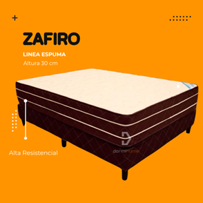 Un colchón con la palabra zafiro.