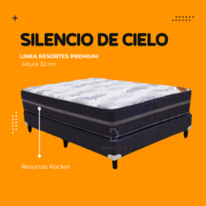 Un colchón con las palabras Silencio de Cielo.