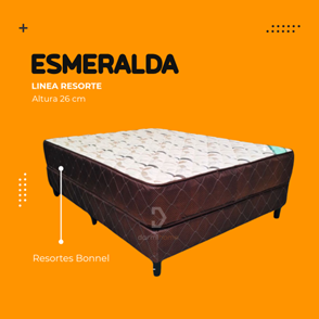 Un colchón con la palabra esmeralda.