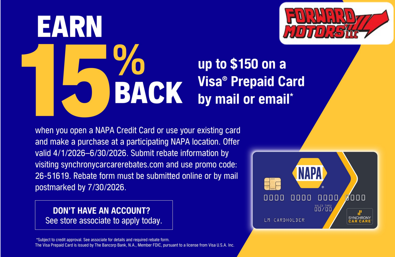 NAPA Coupon | Forward Motors