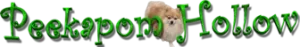 The word peekaboo hollow is written in green on a white background