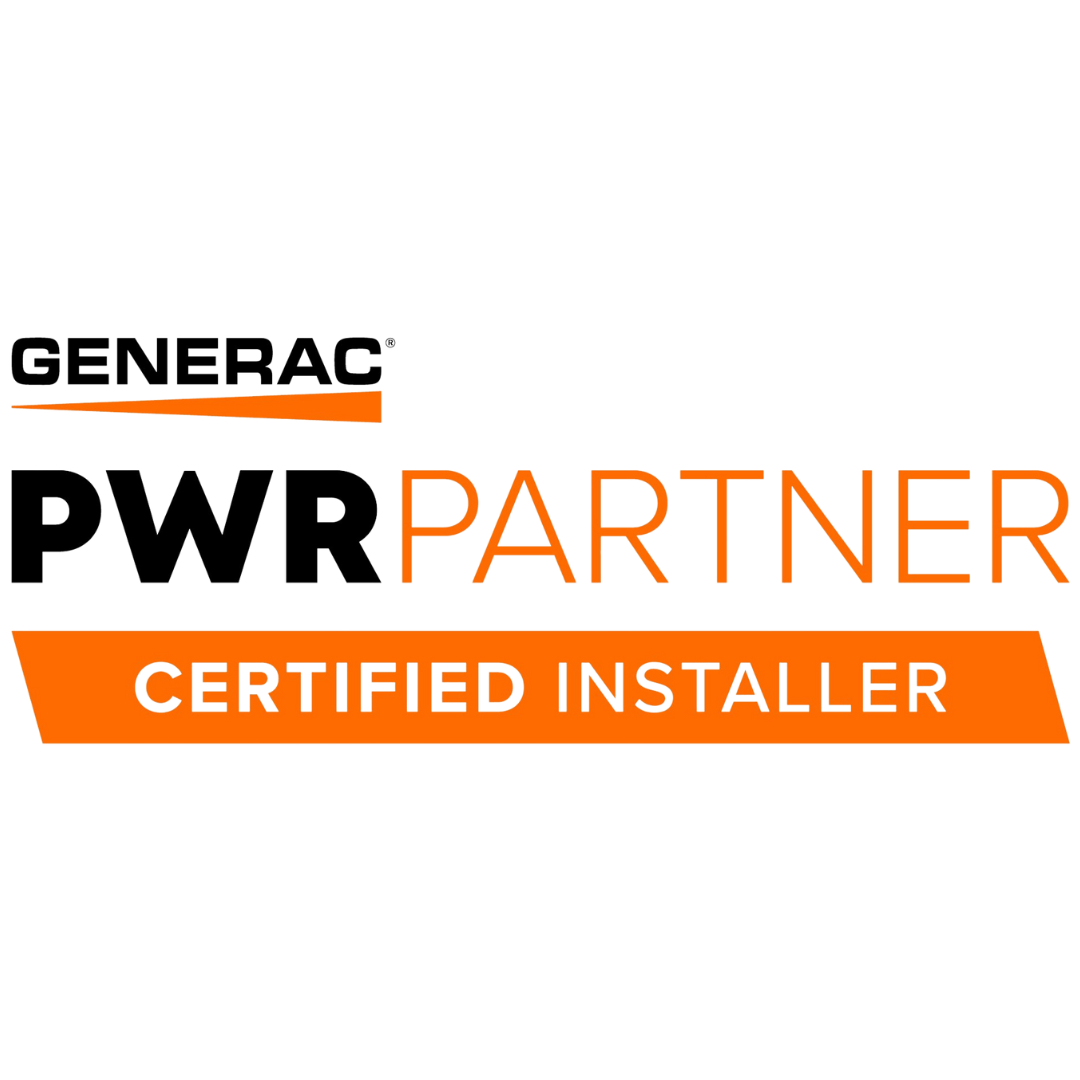 The logo for generac pwr partner is a certified installer.