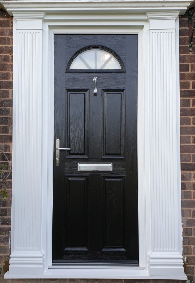 front door and pillar entrances