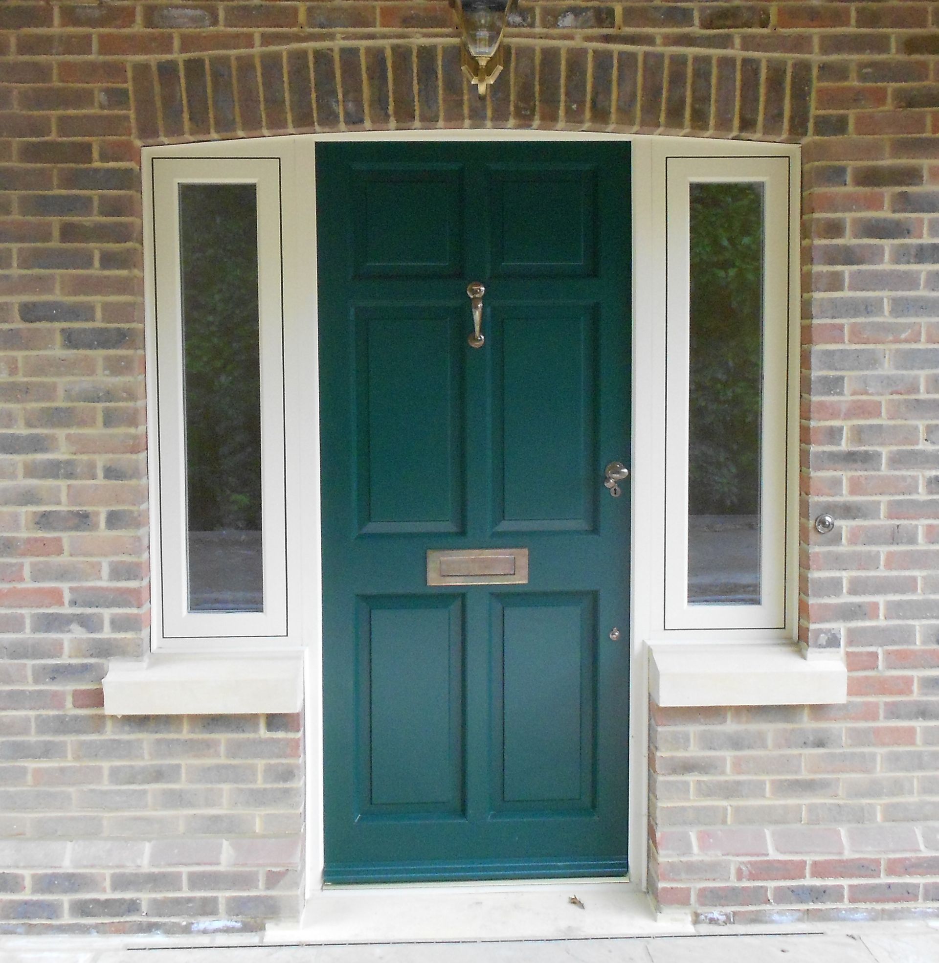 hardwood door dark green