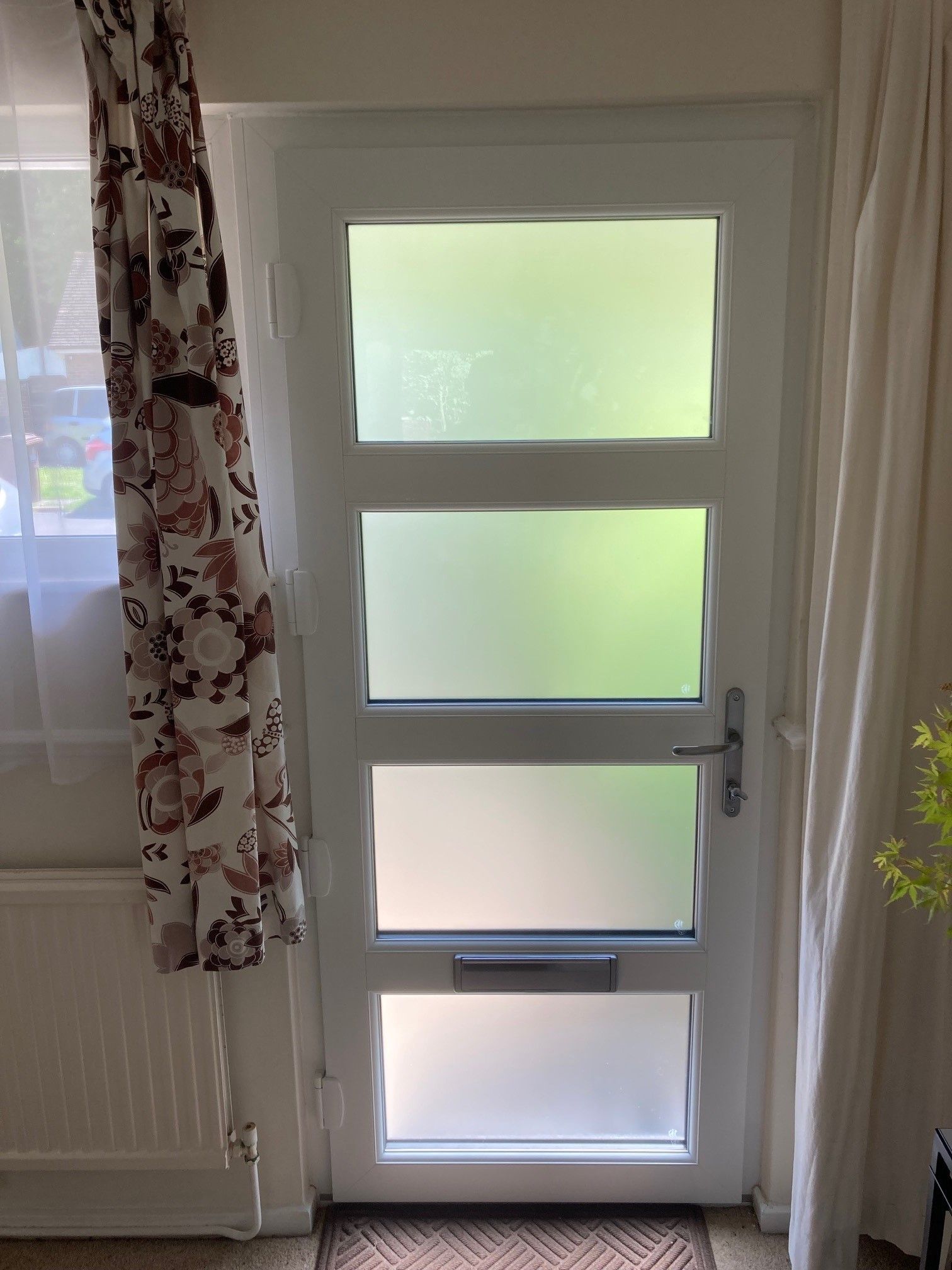 PVC front door inside view