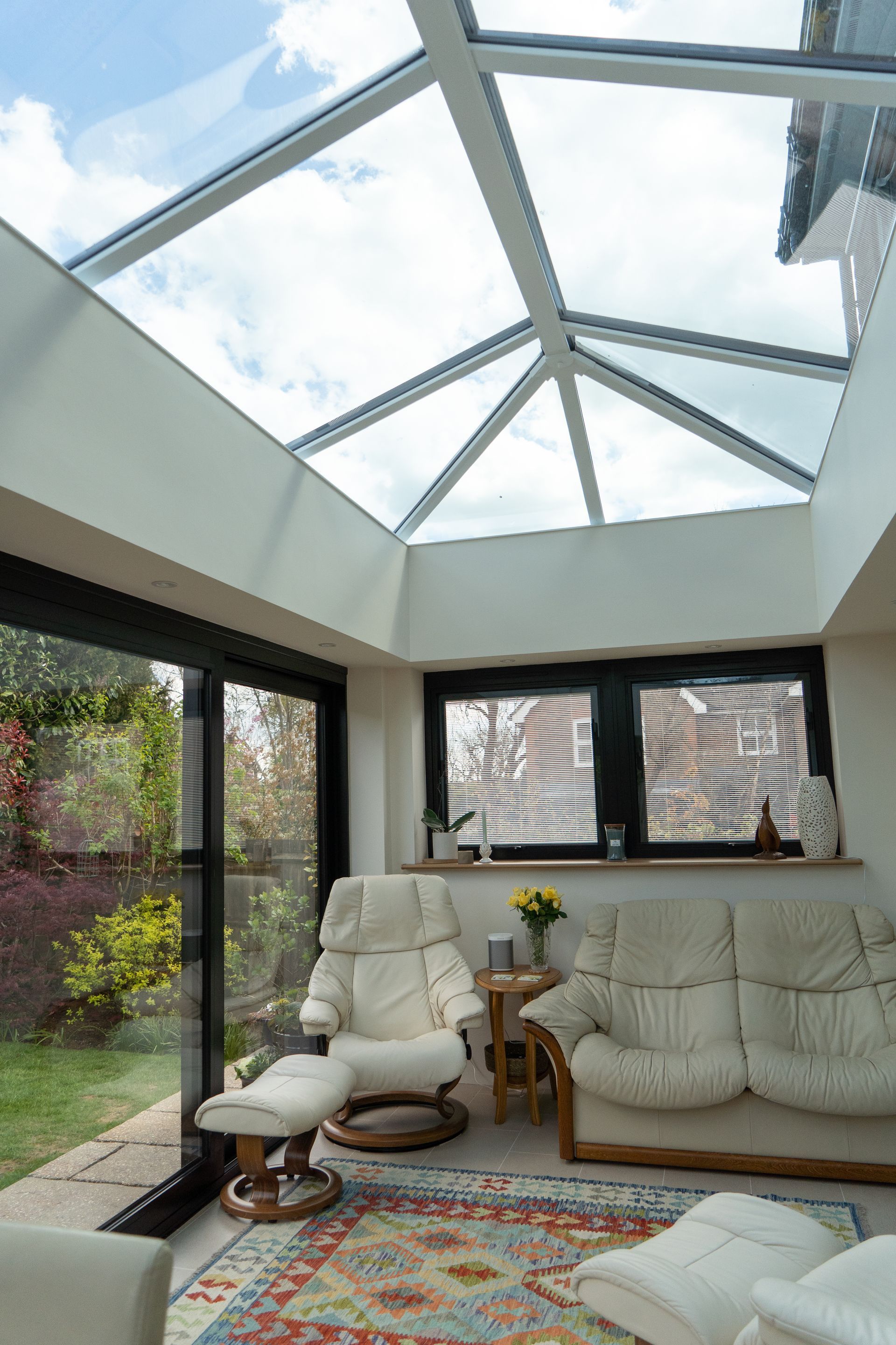 interior view of an orangery lantern roof in Sussex