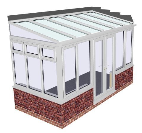 computer drawing of a lean to conservatory