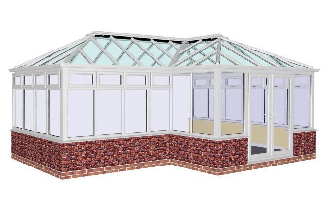 computer drawing of a p-shaped conservatory