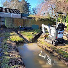 DNA Landscapes Coventry- French drainage trenches being installed
