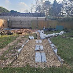 DNA Landscapes Coventry- French garden drainage solution being installed