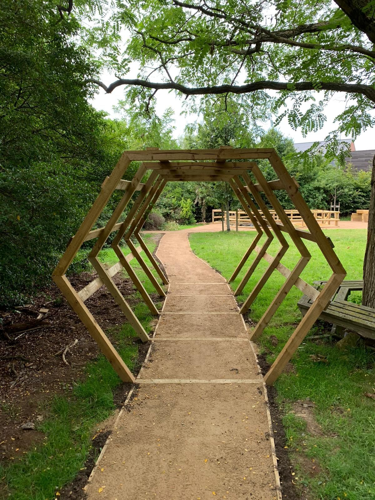DNA Landscapers Kenilworth wooden hexagonal garden structure