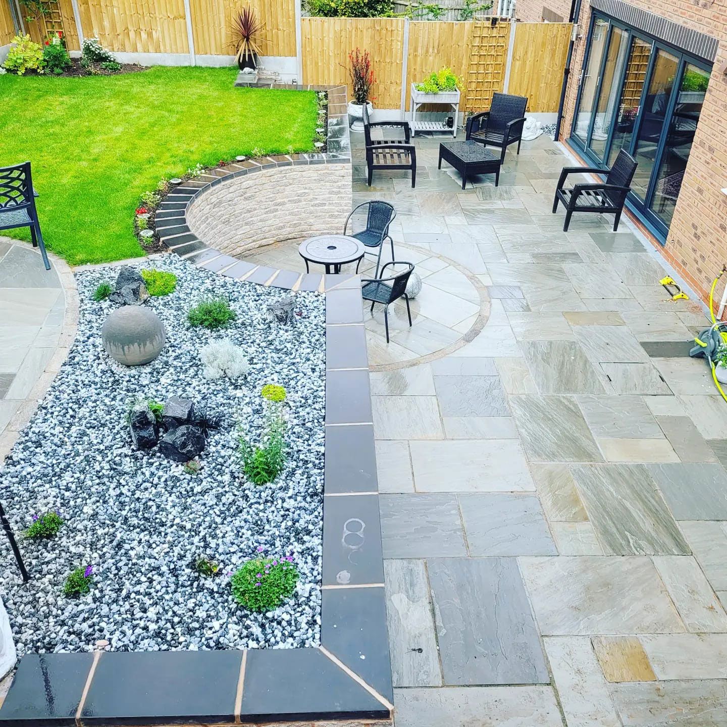 DNA Landscapes Ryton-on-Dunsmore Indian stone patio