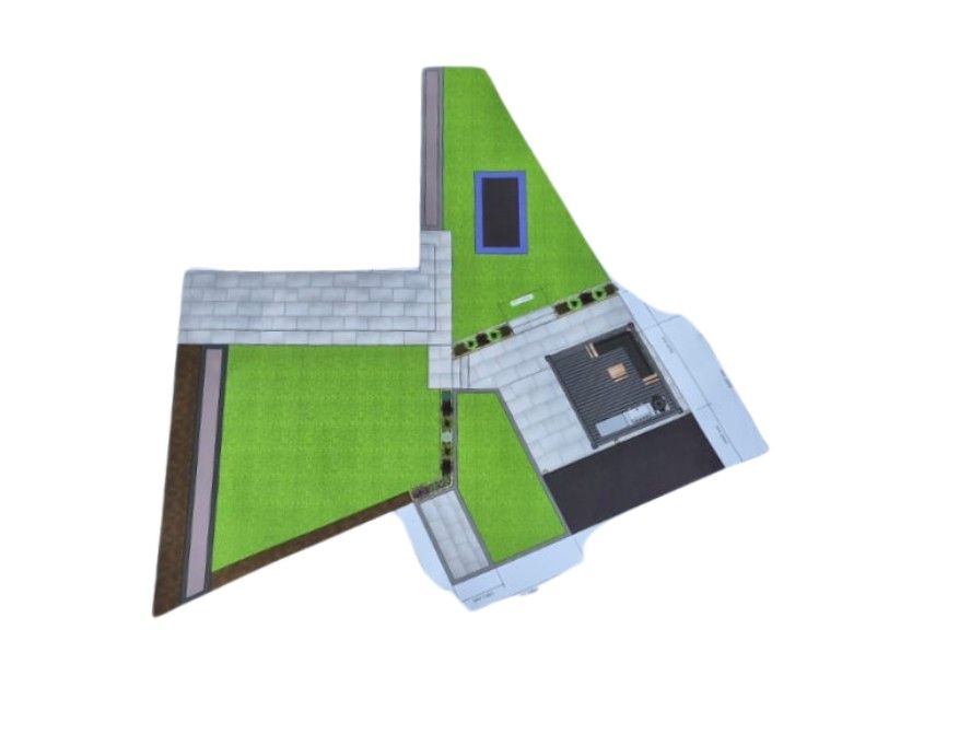 DNA Landscapes 2D colour outline drawing of the garden design in Coundon