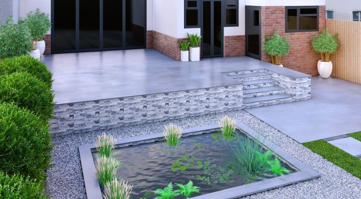 DNA Landscapes 3D garden design of how your new landscaped garden would look as though you were in your garden