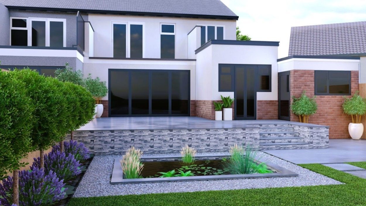 DNA Landscapes 3D garden design of how your new landscaped garden would look from your garden