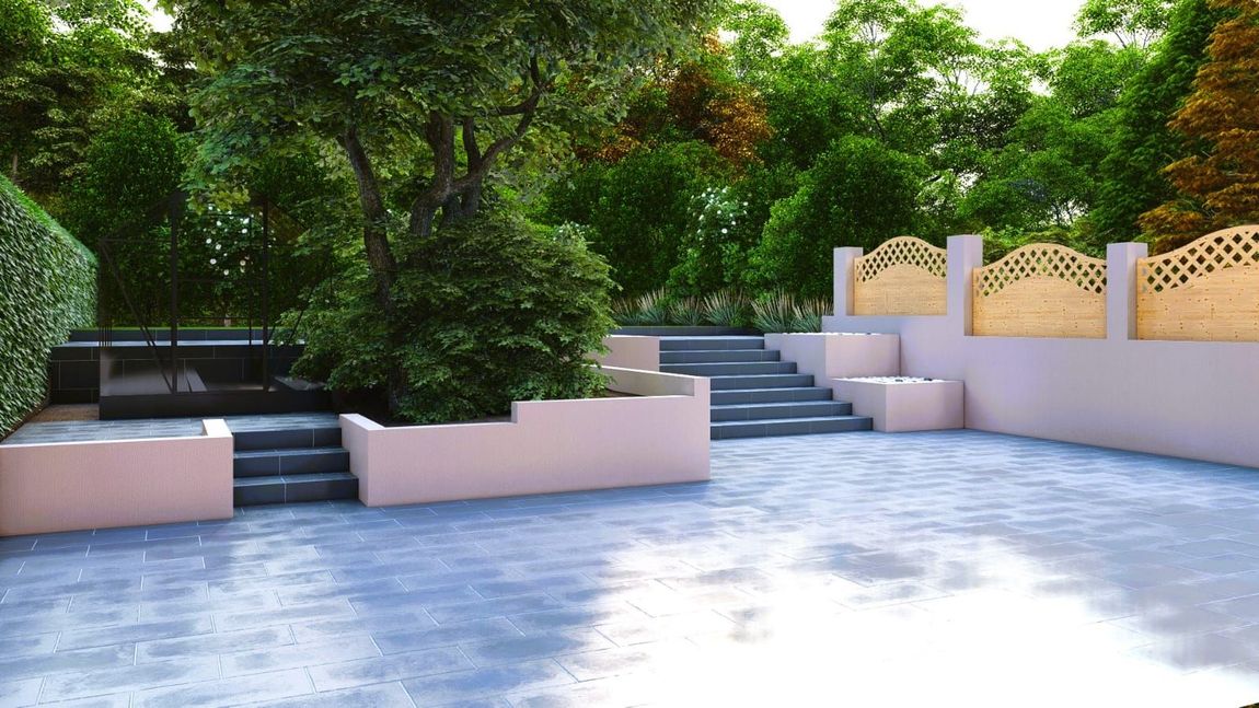 DNA Landscapes 3D garden design of how your new landscaped garden would look as though you were in your garden