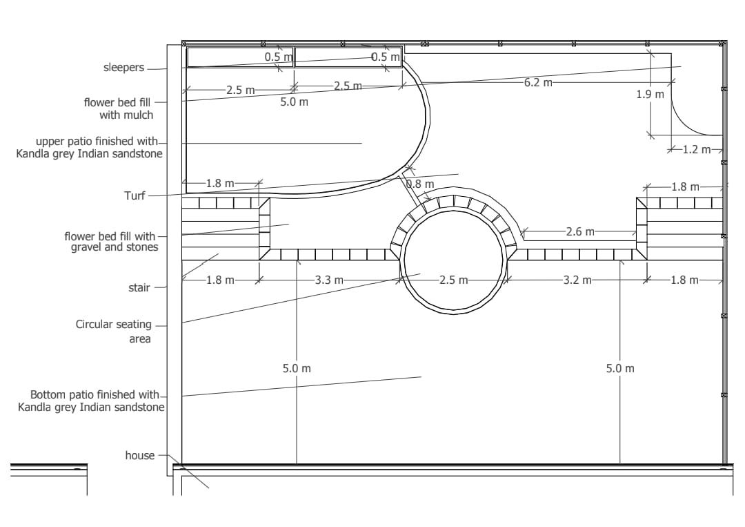 landscape architect design with measurements by DNA Landscapes