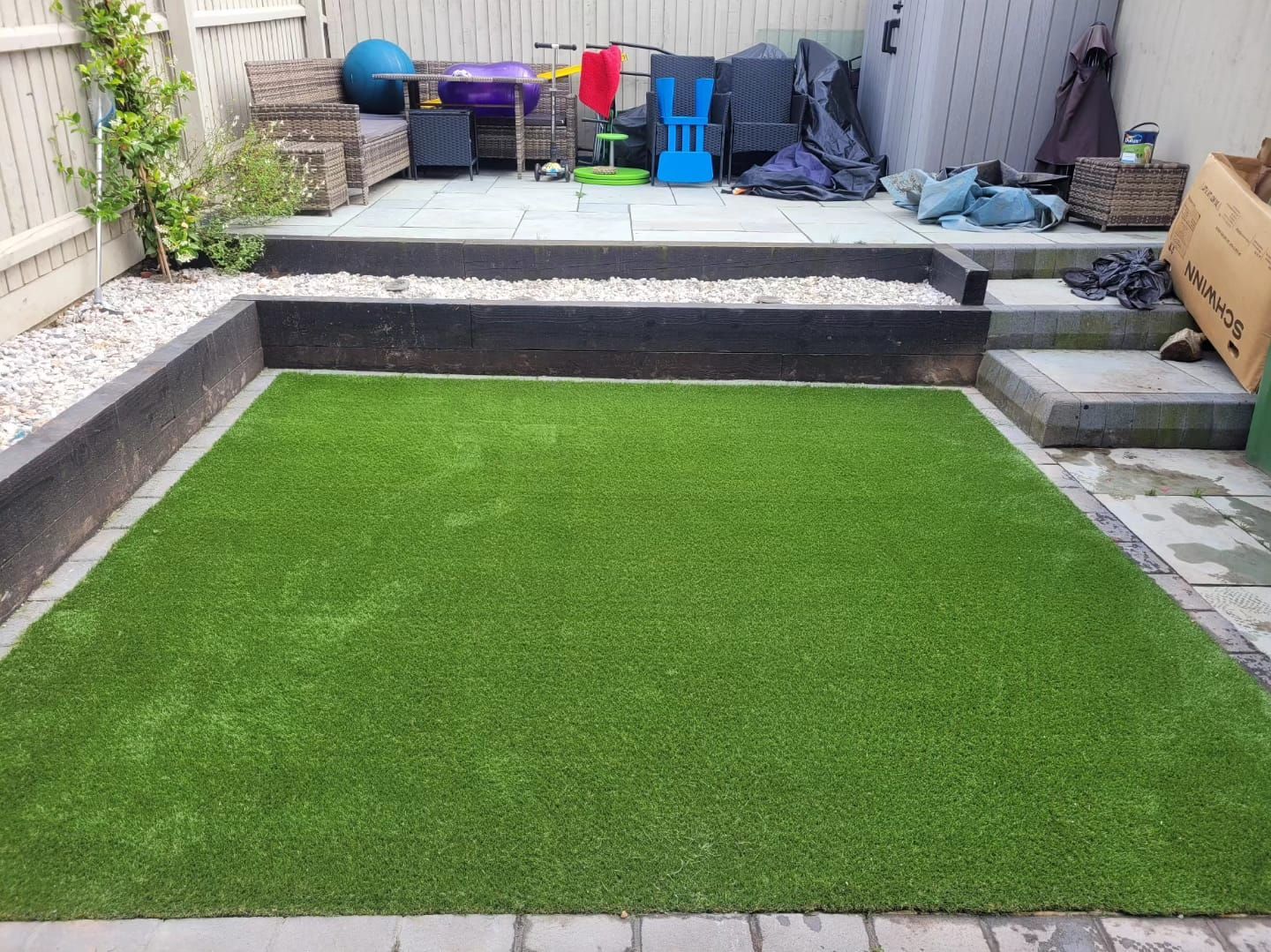 DNA Landscapes Coventry garden fitted with new artificial lawn