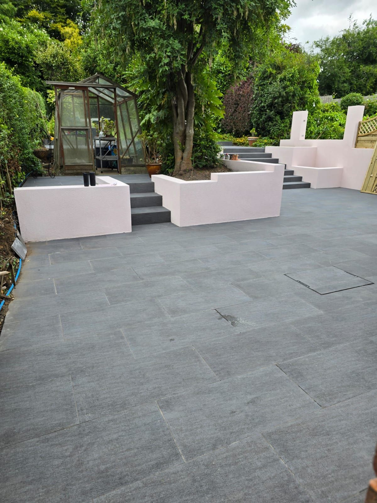 After DNA Landscapes had completed the landscaping garden build for raised brick beds and patio in Solihull