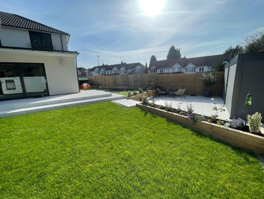 DNA landscapes garden design and landscaping project in Coundon with  new grass turf