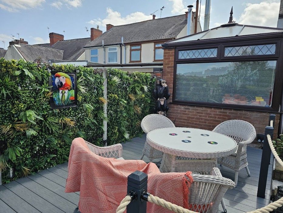 DNA Landscapes completed landscaping project installing raised composite decking in Galley Common, Nuneaton