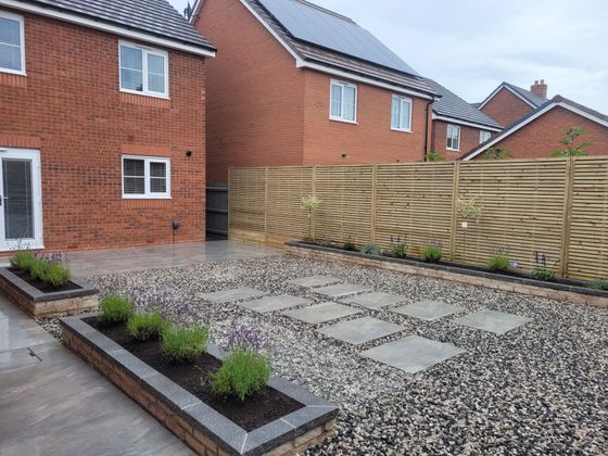 DNA Landscapes Coventry completed garden landscaping in Coventry including raised beds and paving