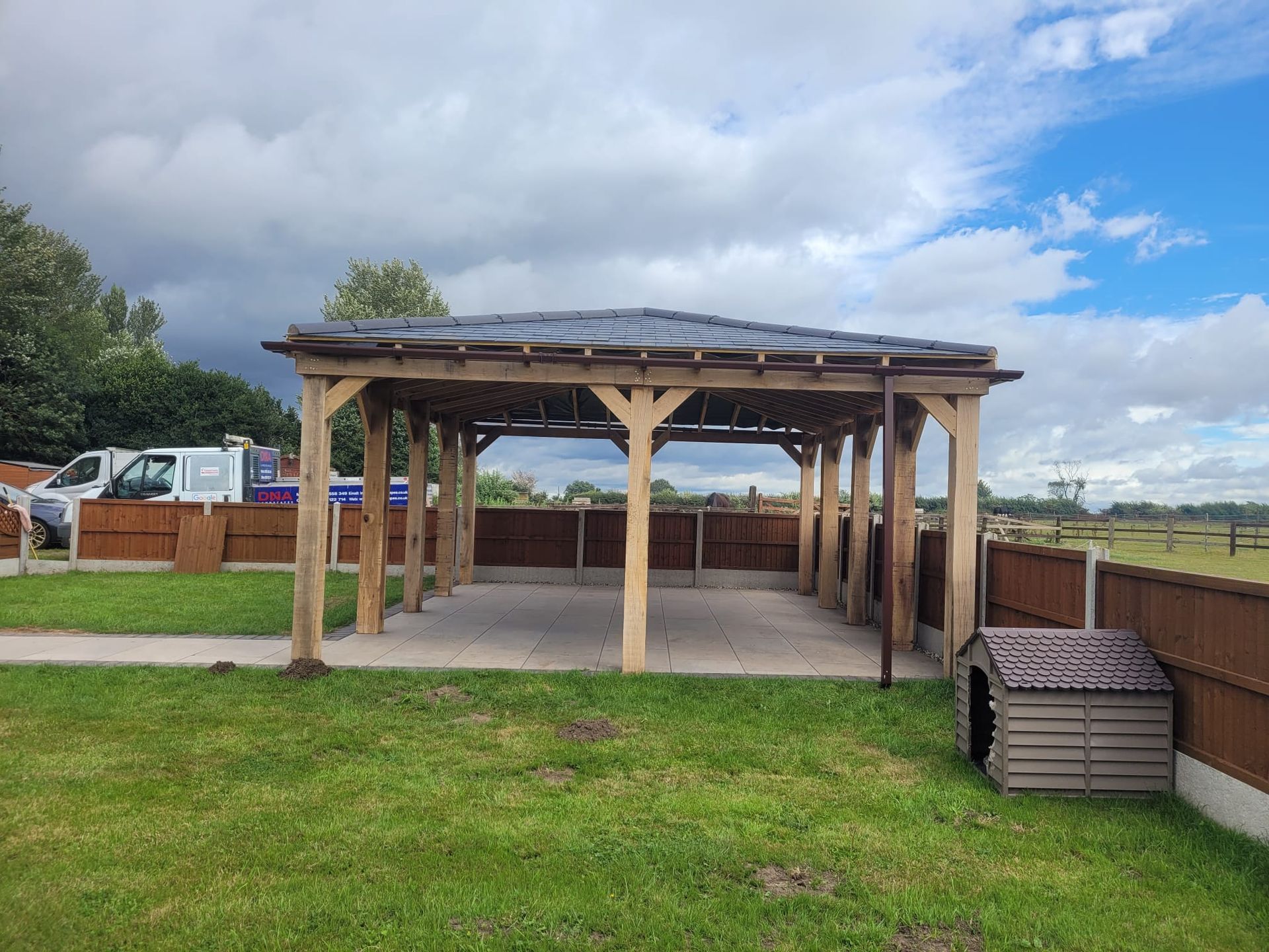 DNA Landscapes large wooden gazebo in Coventry 