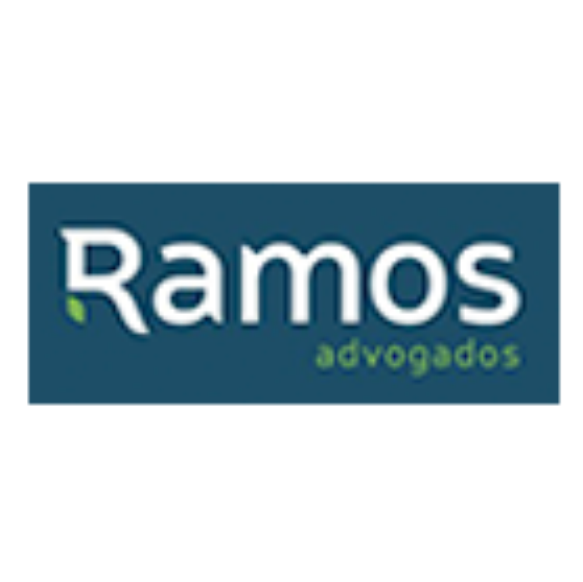 A logo for ramos advogados is shown on a white background