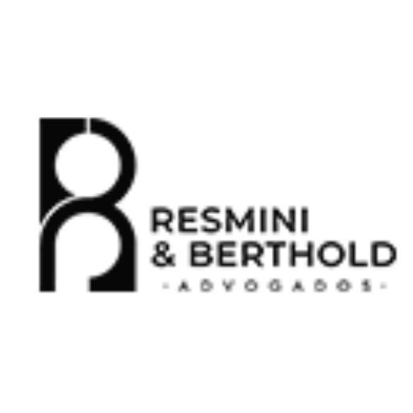 Um logotipo em preto e branco para os advogados resmini & berthold.
