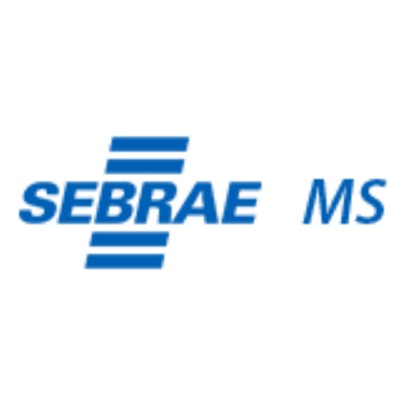 Um logotipo azul e branco para o sebrae ms